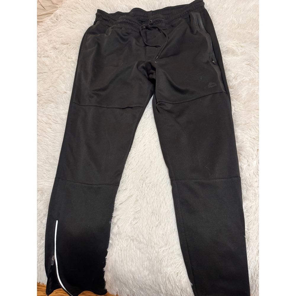 RBX Mens Black Active Jogger Pants Bonded Zipper Pocket Ankle Zip L CRM763R